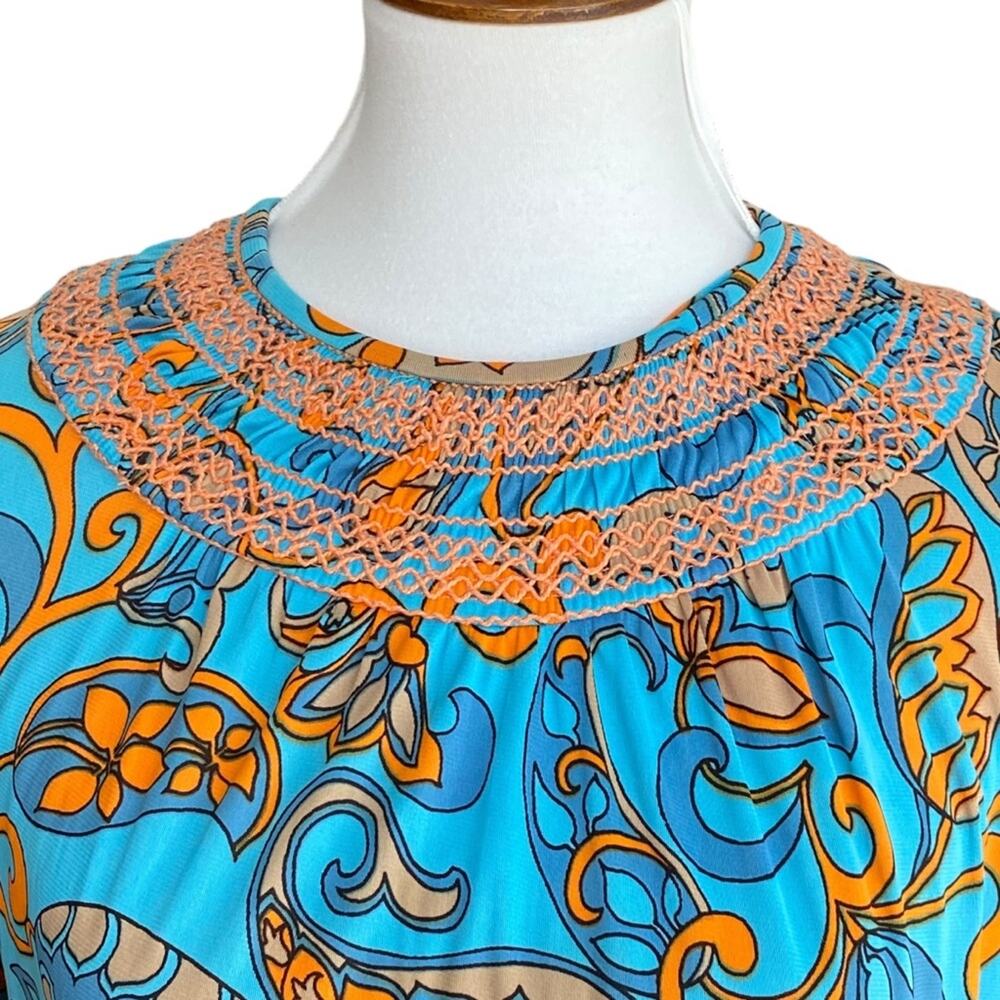 Vintage Dress Small Saks Fifth Avenue 60s Boho 70s Crochet Cottage Retro Paisley